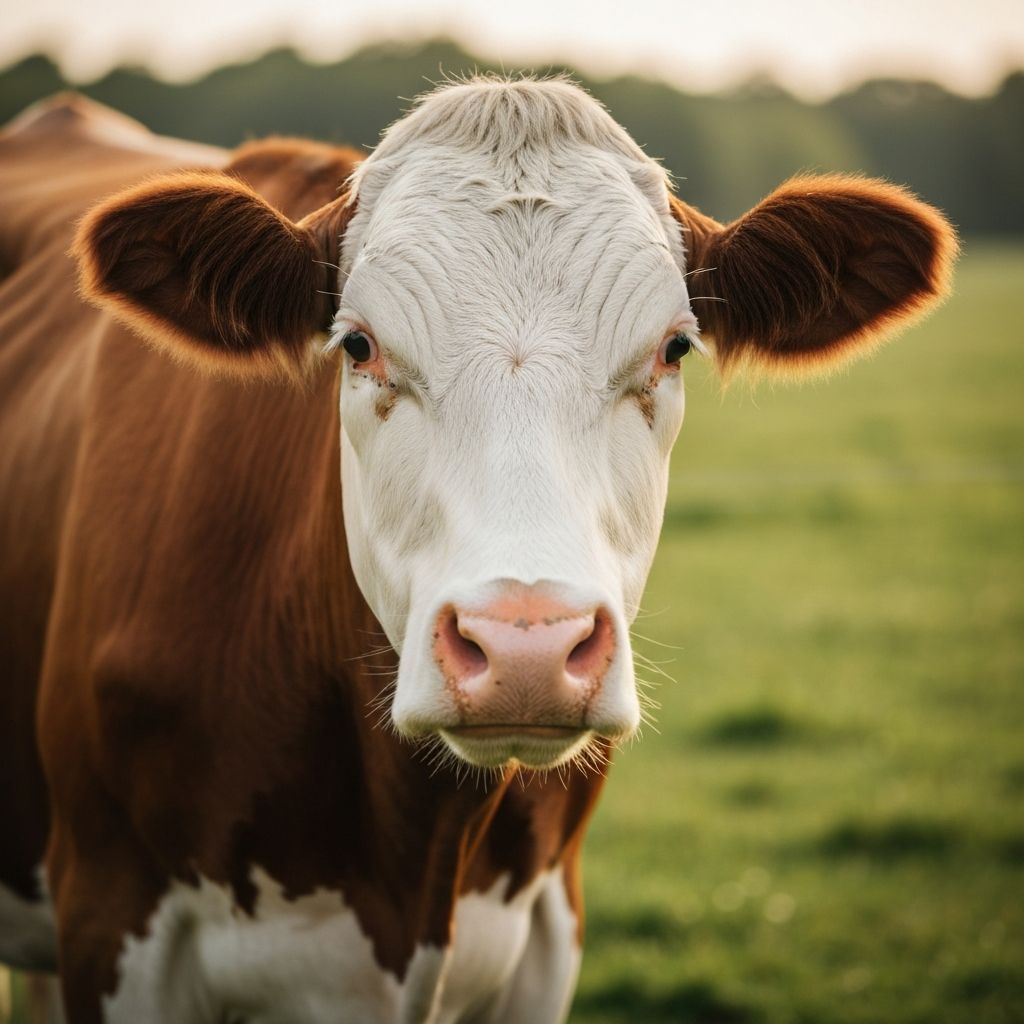 Close-up van een koe op het weiland