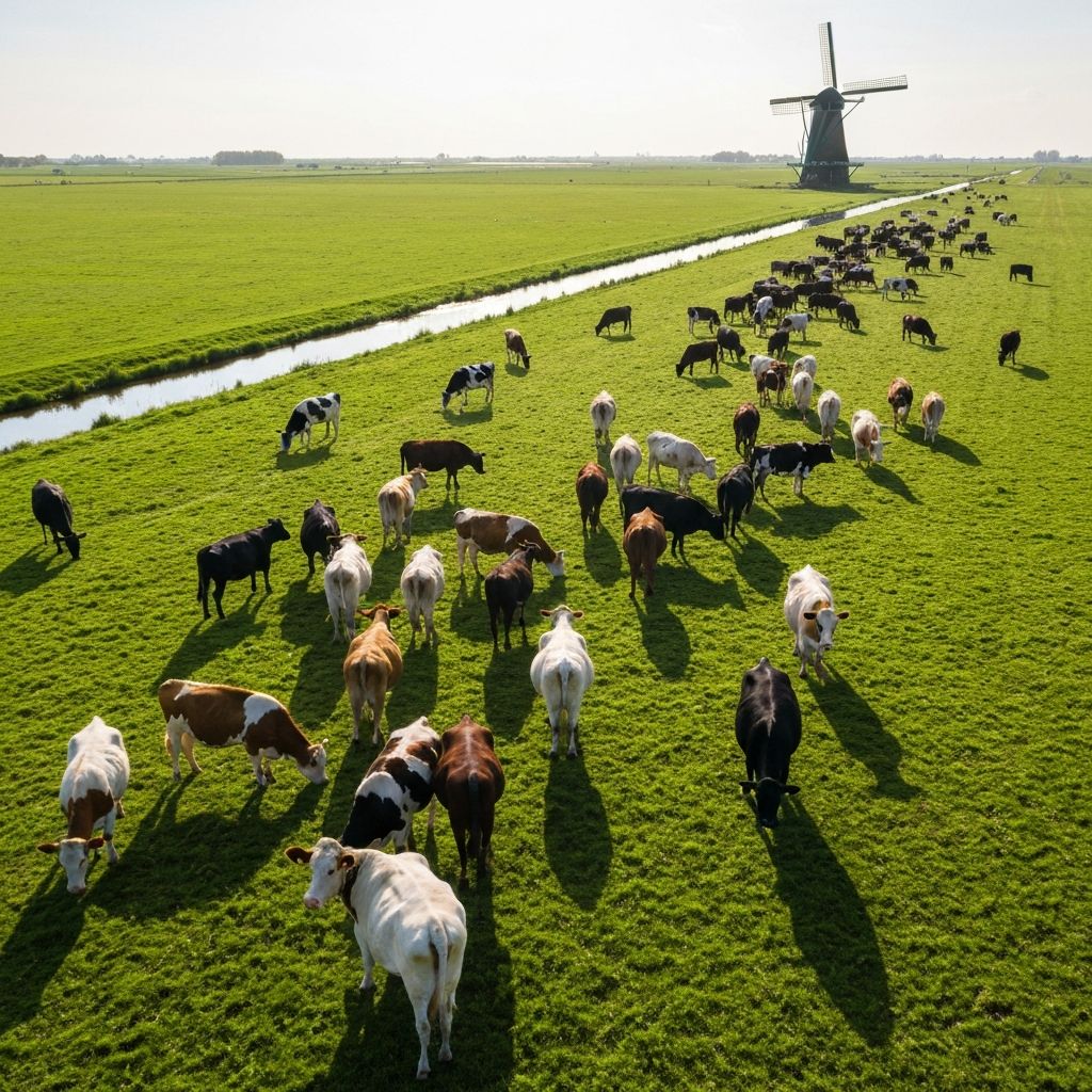 Kudde vee op een groen weiland